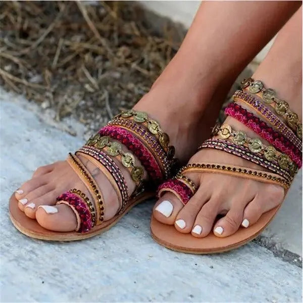 Bohemian beach sandals Elegant Emporium Bohemian beach sandals Sandals 24.99 Elegant Emporium Red-43