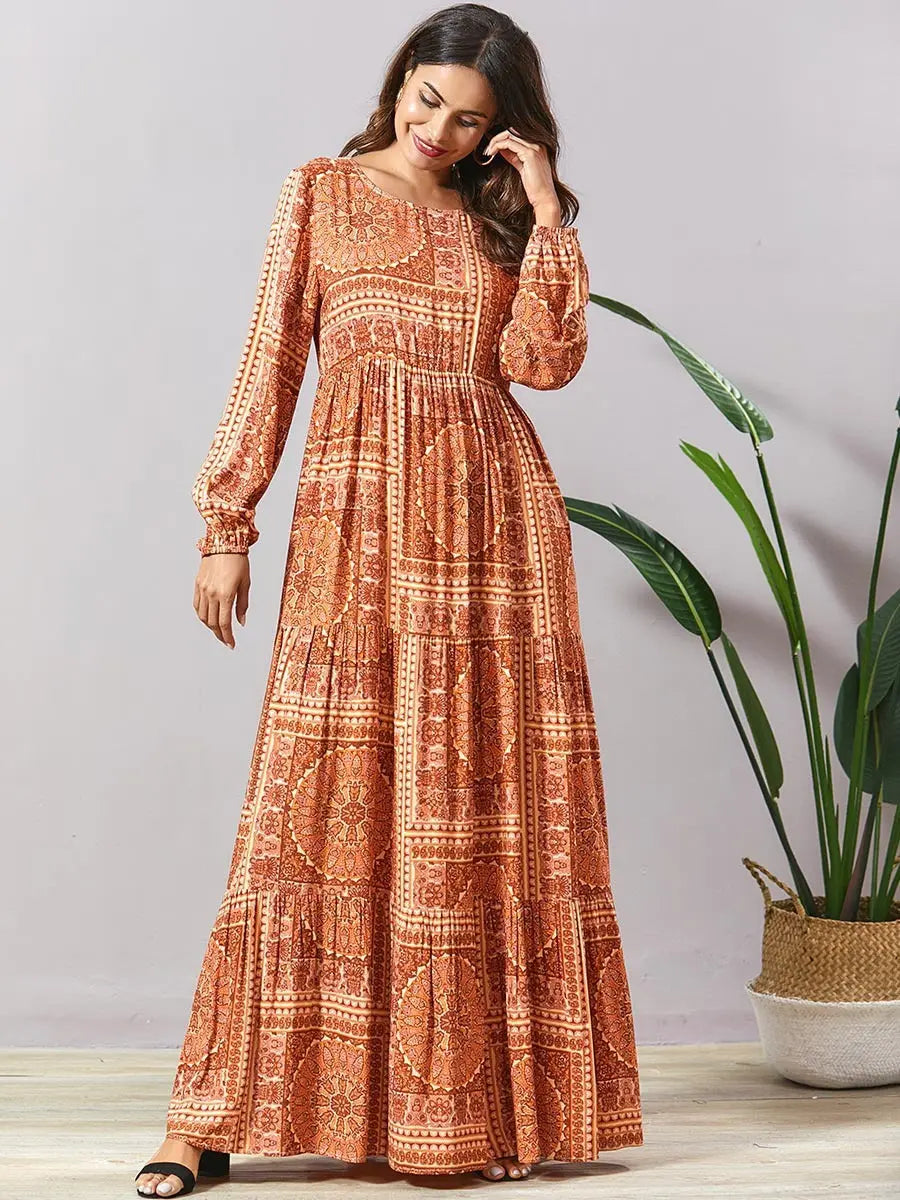 bohemian Printed maxi dress Elegant Emporium