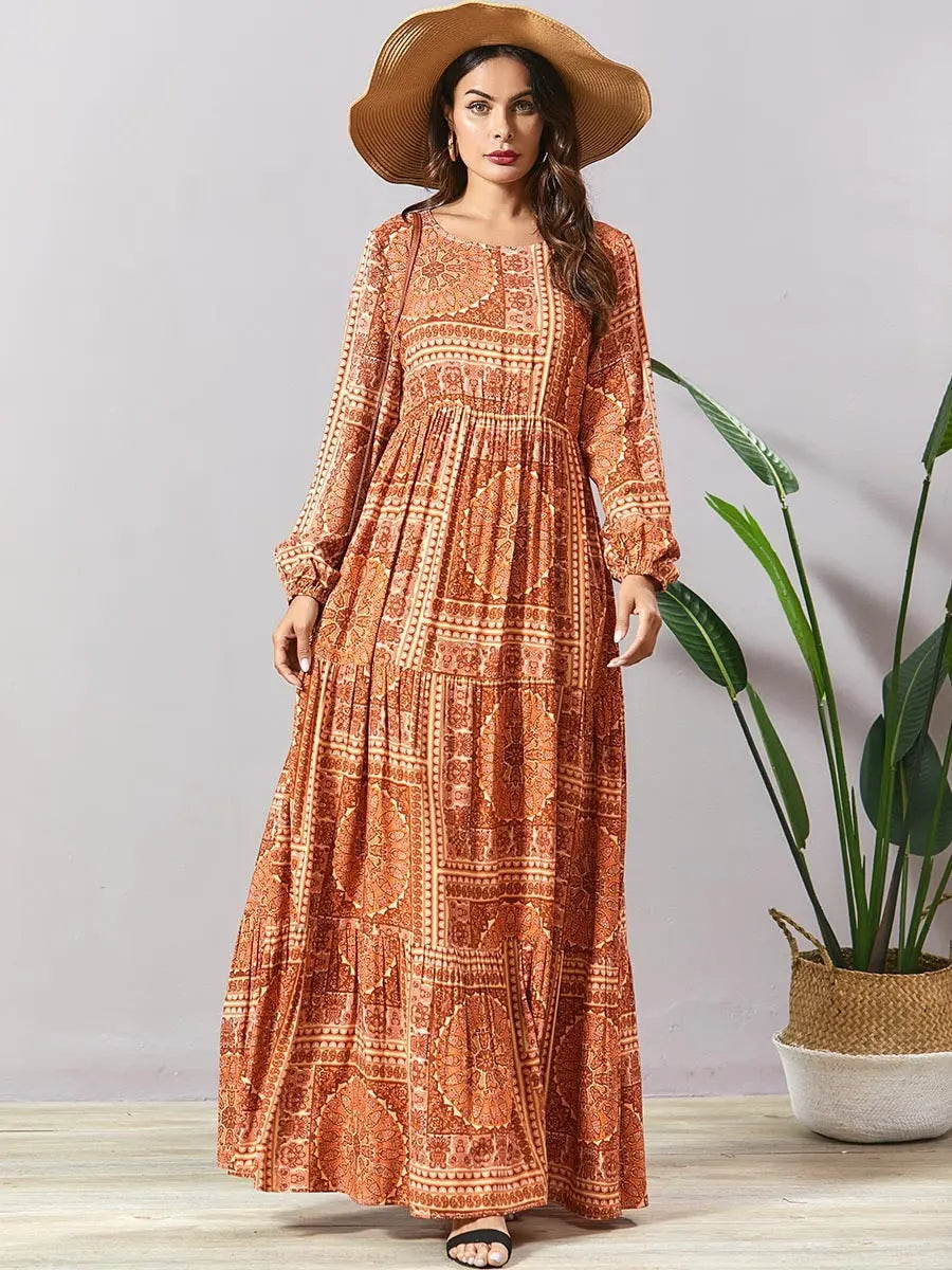 bohemian Printed maxi dress Elegant Emporium