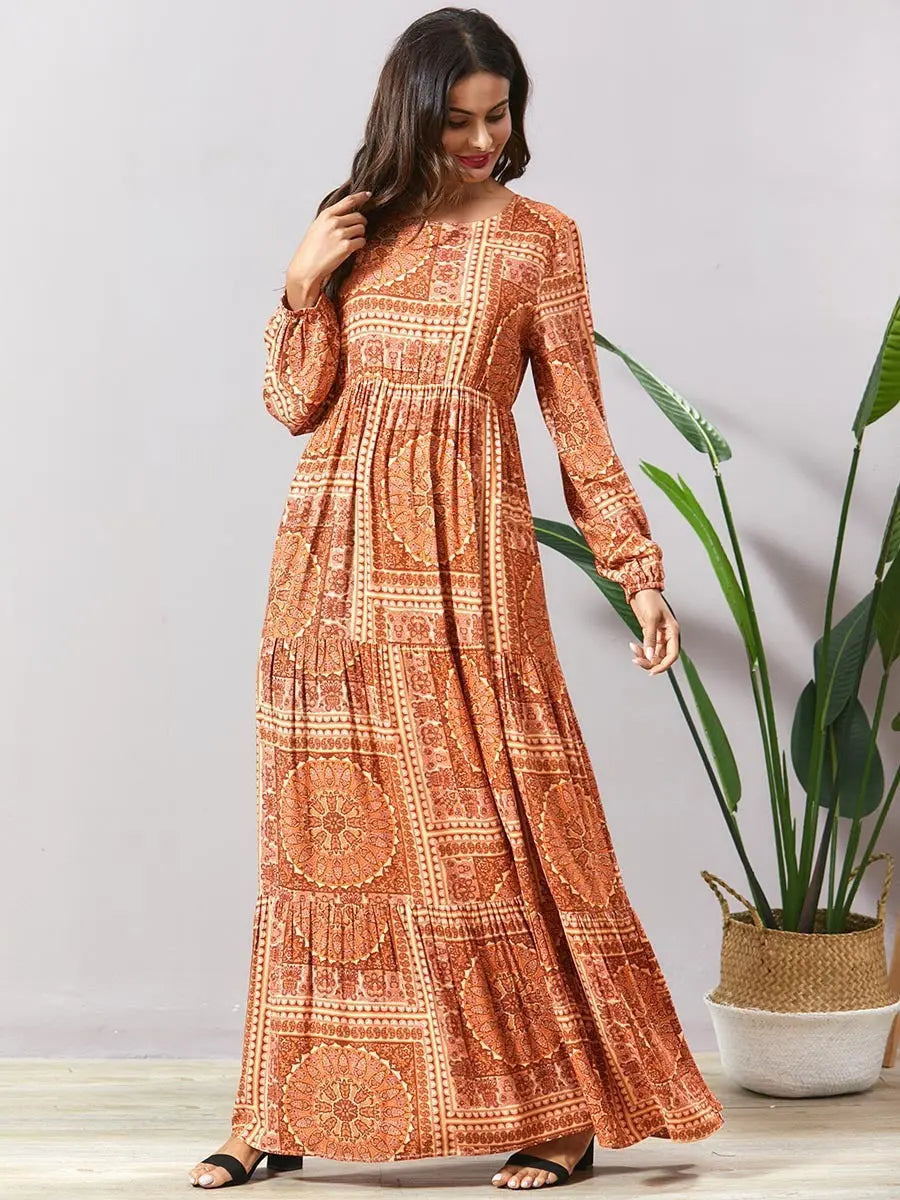 bohemian Printed maxi dress Elegant Emporium