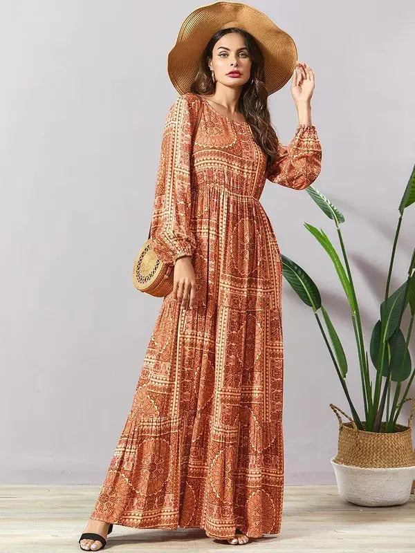 bohemian Printed maxi dress Elegant Emporium