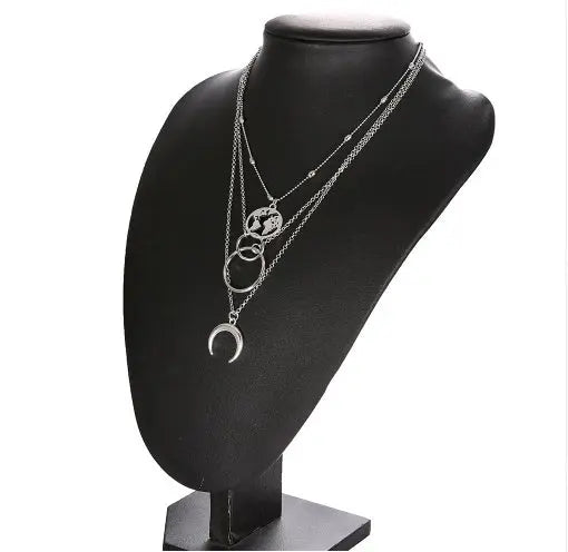 Fashionable Multilayer Boho Moon Map Necklace Elegant Emporium Fashionable Multilayer Boho Moon Map Necklace Necklace  Elegant Emporium