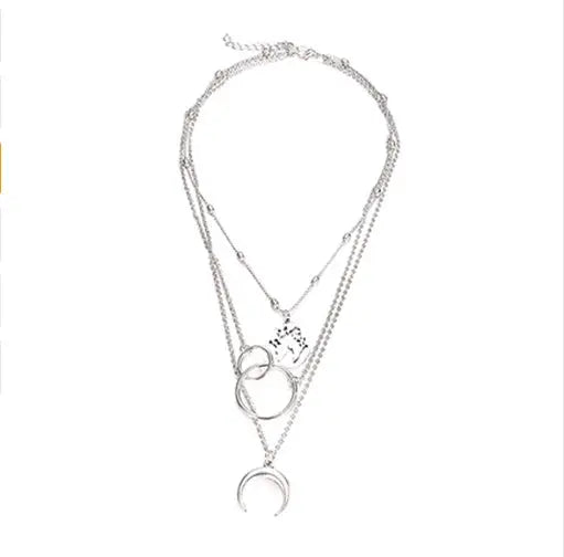 Fashionable Multilayer Boho Moon Map Necklace Elegant Emporium Fashionable Multilayer Boho Moon Map Necklace Necklace  Elegant Emporium