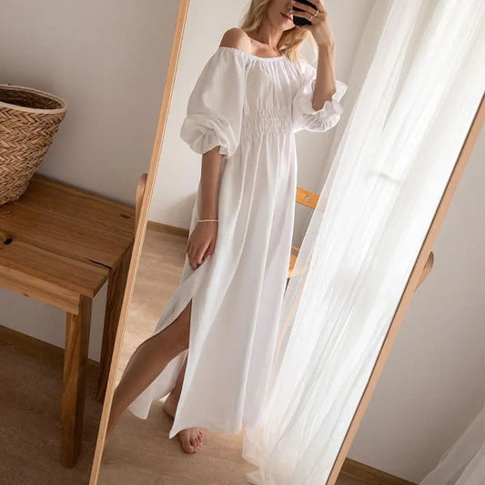 Ladies Loose Boho Cotton Linen Dress Elegant Emporium Ladies Loose Boho Cotton Linen Dress Boho Dress  Elegant Emporium